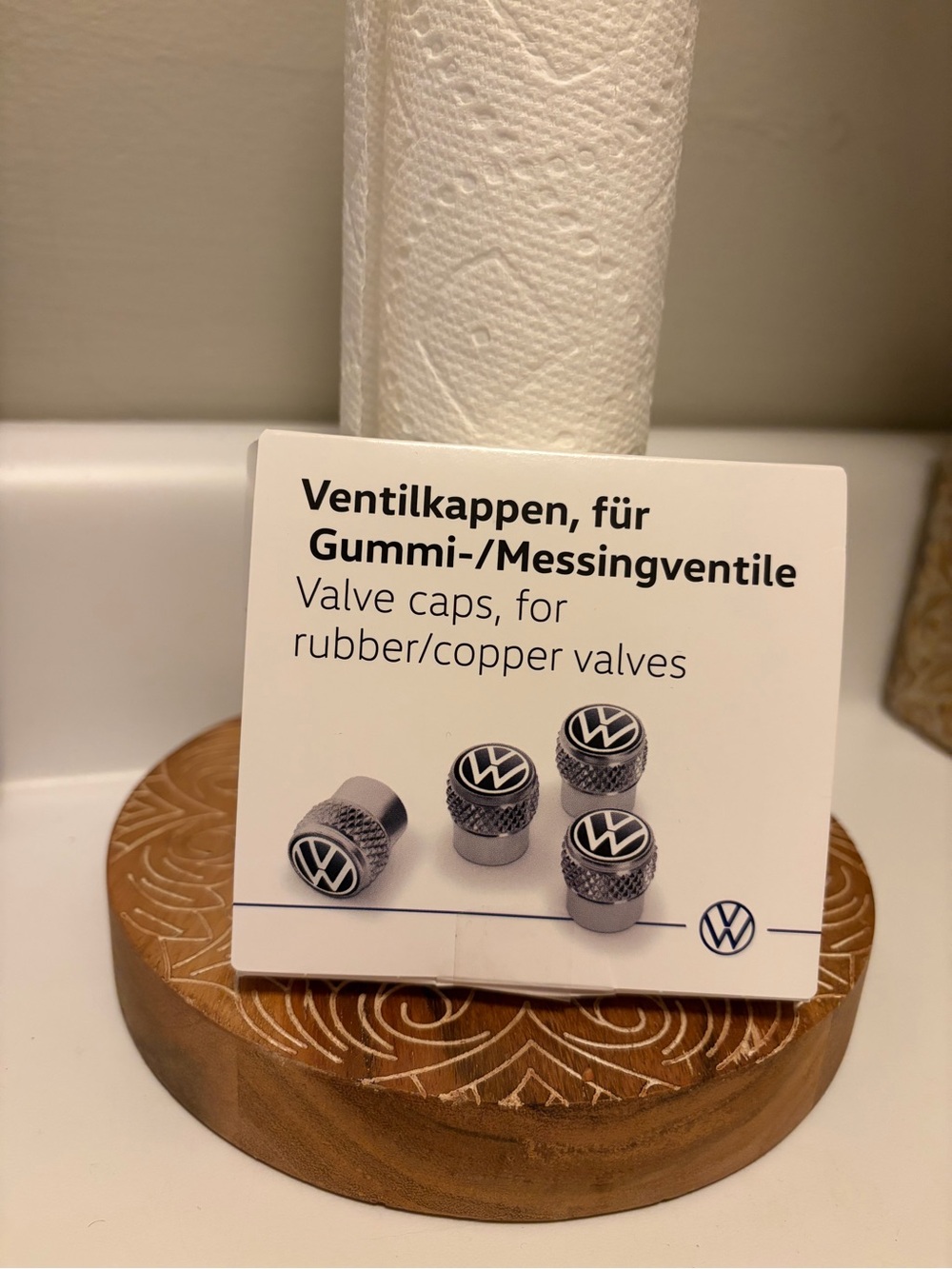VW Silver Valve Caps for Rubber/Copper Valves - Set of 4
